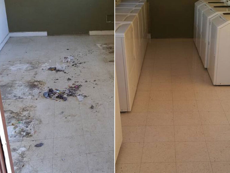 cleaned tile before after work
